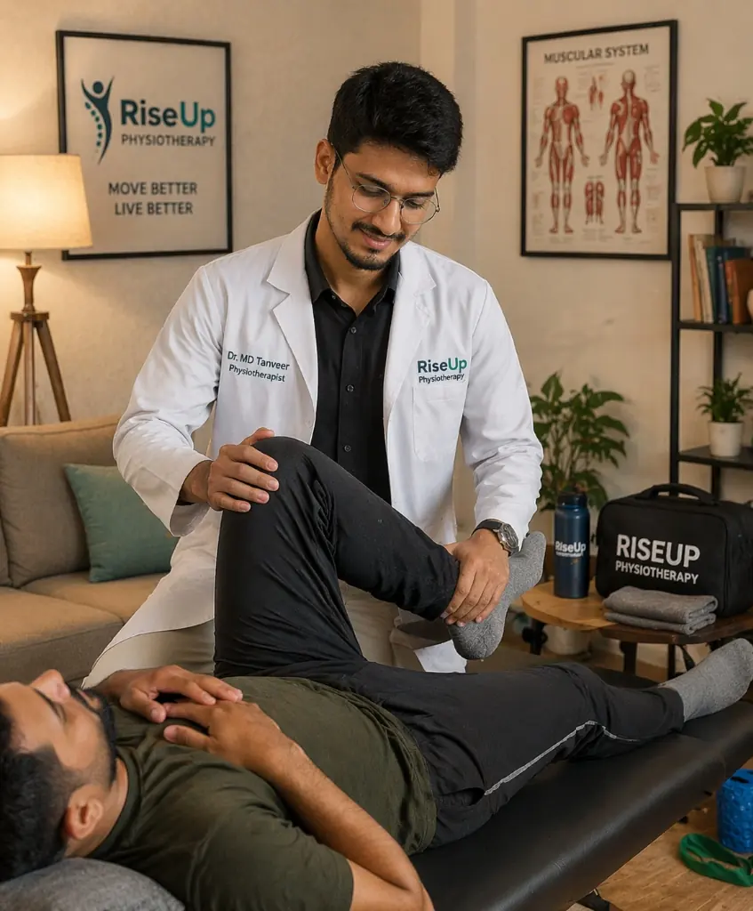 Dr. MD Tanveer providing home physiotherapy treatment in Delhi