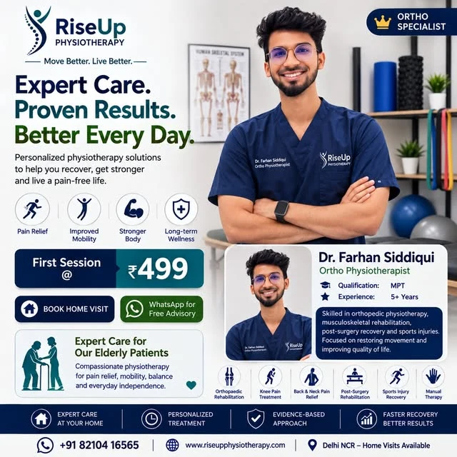 Instagram post introducing Dr Farhan Siddiqui for orthopedic physiotherapy